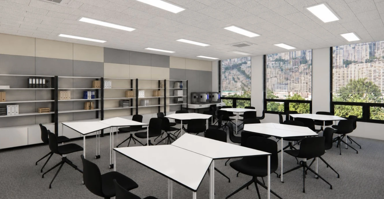 Architectural rendering of the Pocheon Physical AI and drone education room